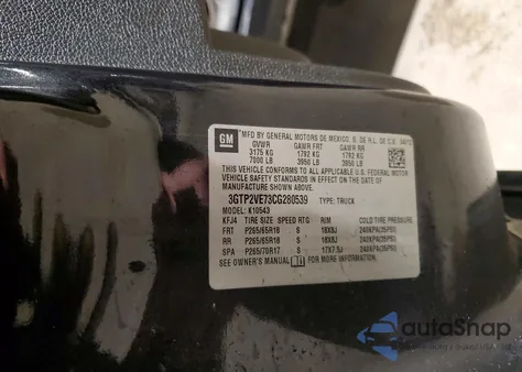 2012 GMC Sierra K1500 Sle z USA, uszkodzony, nr VIN 3GTP2VE73CG280539